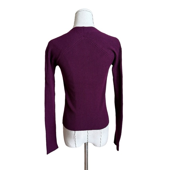 The Sei Womens Square Neck Wool & Cashmere-Blend Plum Sweater Top - Picture 5 of 11